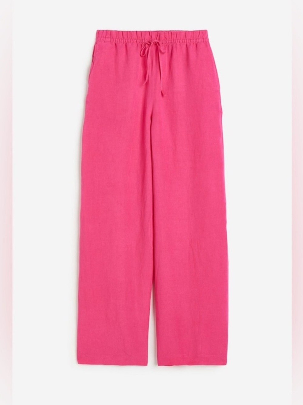 H&M Pink Linen Wide leg pants